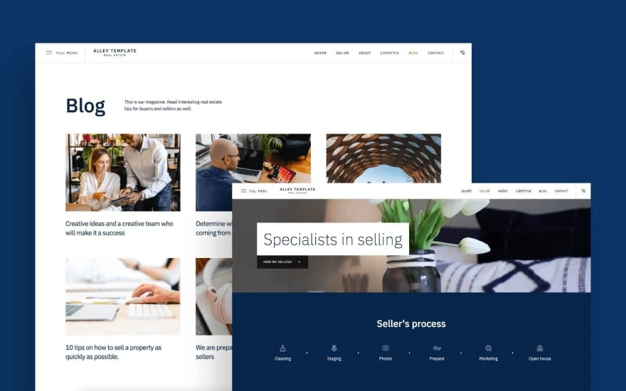 Fourth screenshot of Alley Real Estate website webflow template