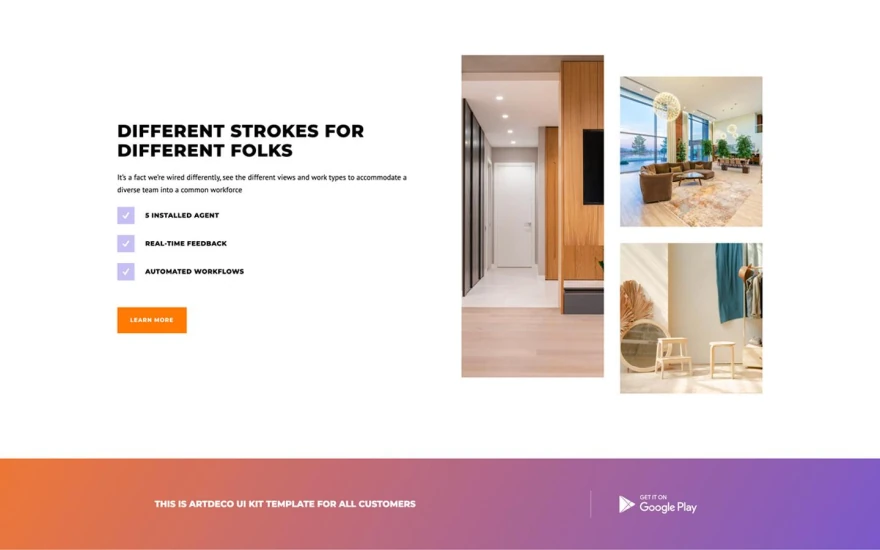 Fourth screenshot of Artdeco Interior Design website webflow template