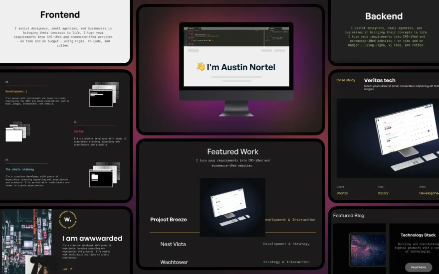 Fifth screenshot of Austin Portfolio website webflow template