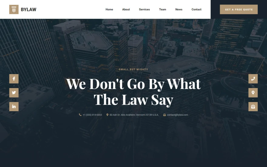 First screenshot of Bylaw Law Firm website webflow template