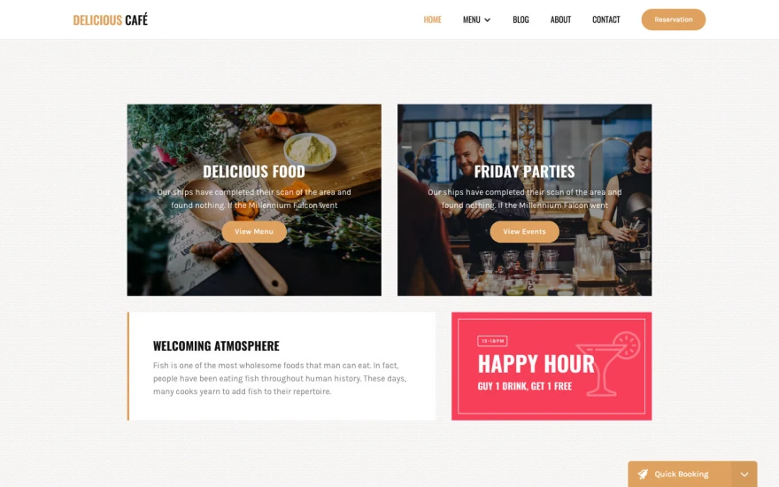 Fourth screenshot of Café Restaurant website webflow template