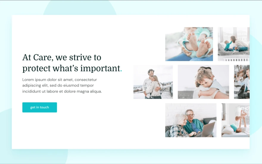 Fifth screenshot of Care Insurance website webflow template