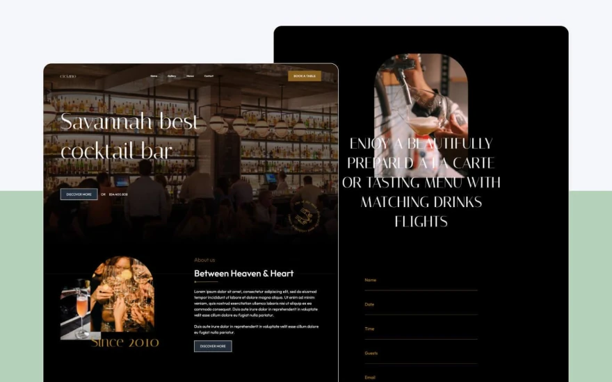 First screenshot of Ciciano Restaurant website webflow template