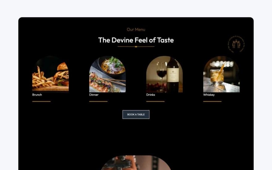 Fourth screenshot of Ciciano Restaurant website webflow template