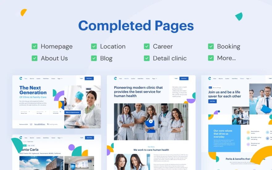 Fifth screenshot of Clinically Doctor website webflow template