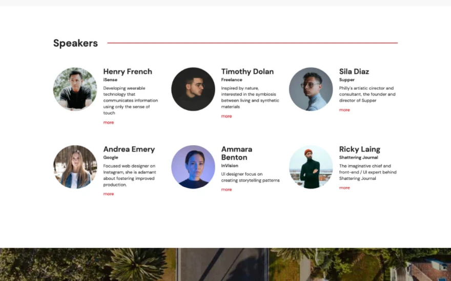 Third screenshot of Confy Conference website webflow template
