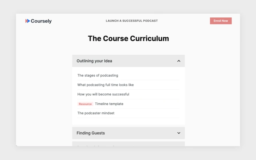 Third screenshot of Coursely Learning website webflow template