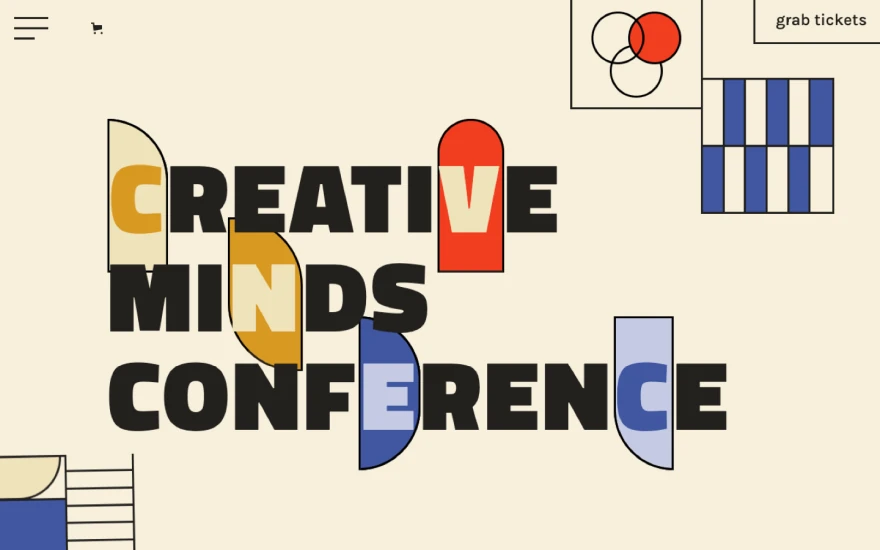 First screenshot of CreativeMinds Conference website webflow template