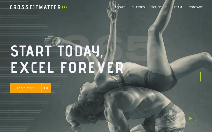 First screenshot of Crossfitmatter Gym website webflow template