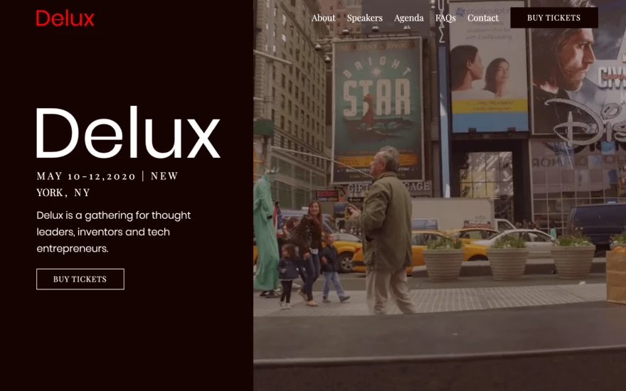 First screenshot of Delux Conference website webflow template
