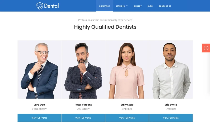 Third screenshot of Dental Dentist website webflow template