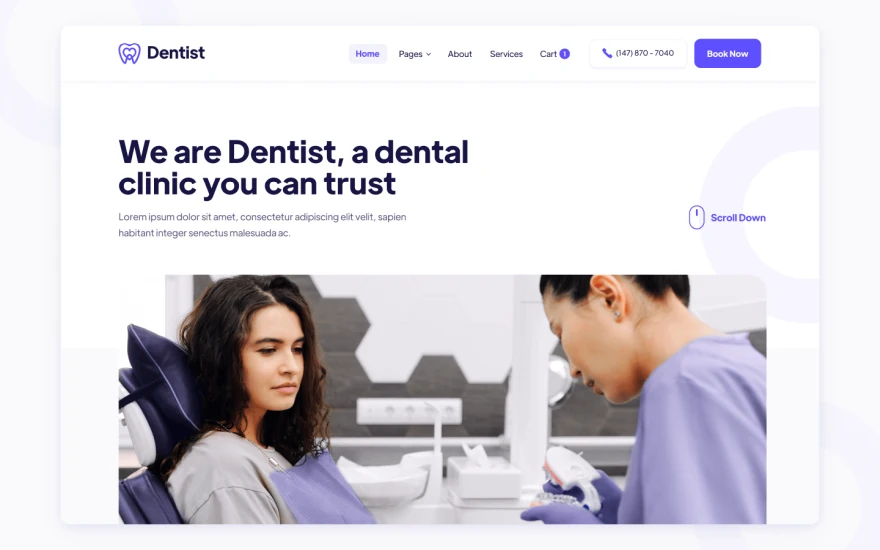 Third screenshot of Dentist Dentist website webflow template