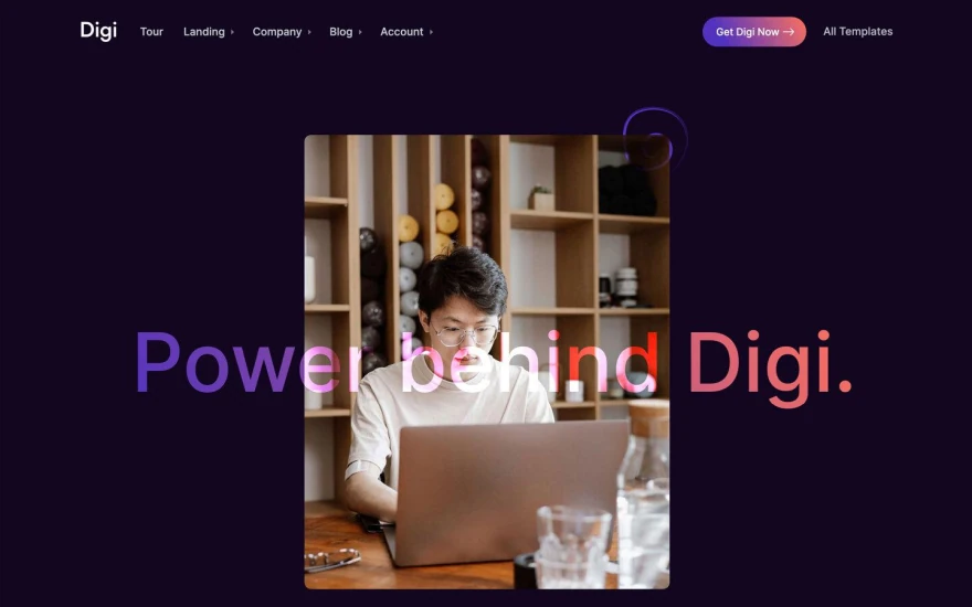 First screenshot of Digi Startup website webflow template