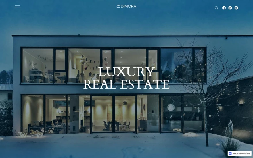 First screenshot of Dimora Real Estate website webflow template