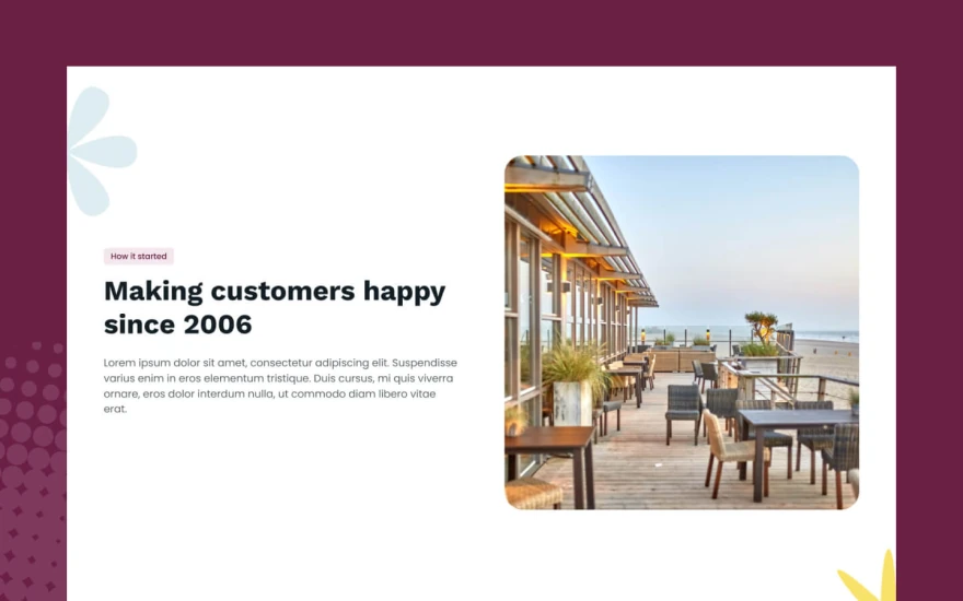 Fifth screenshot of Dinnico Restaurant website webflow template