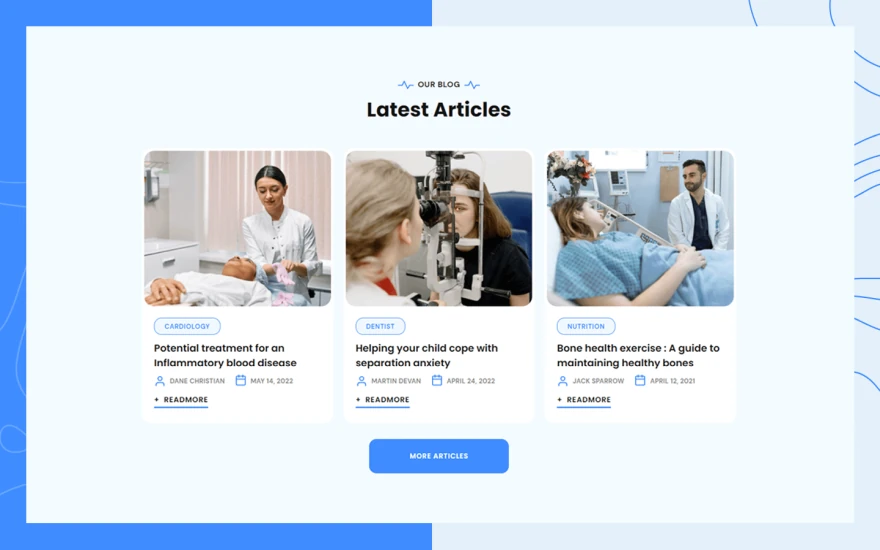 Fourth screenshot of Doctorate Doctor website webflow template