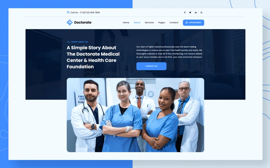 Fifth screenshot of Doctorate Doctor website webflow template