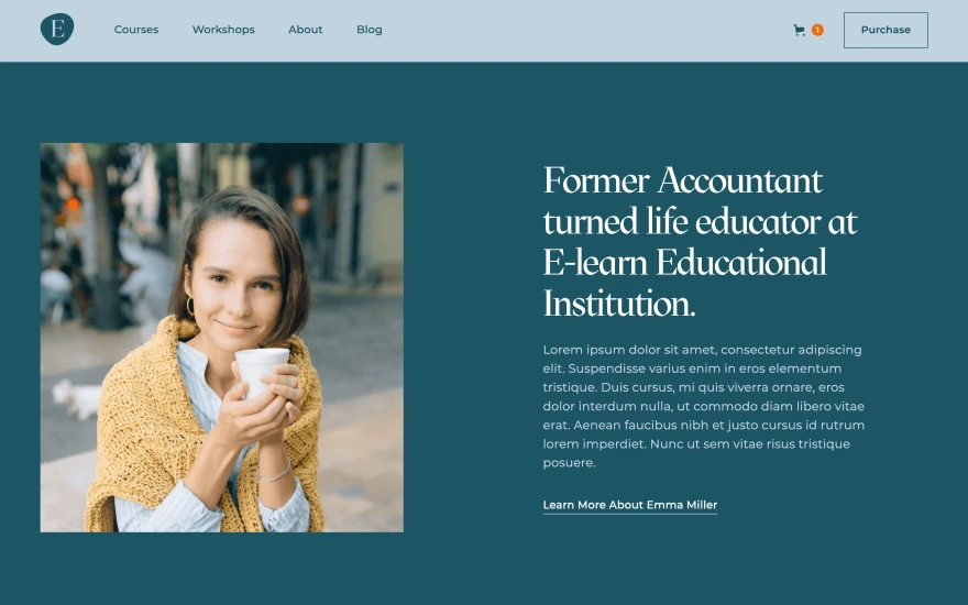 Second screenshot of E-Learn Education website webflow template
