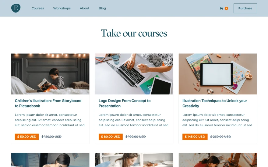 Fourth screenshot of E-Learn Education website webflow template