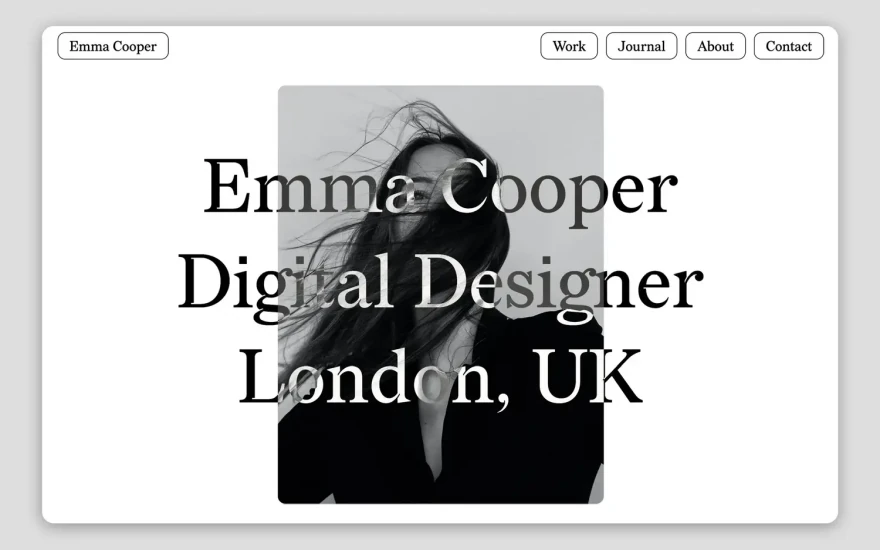 First screenshot of Emma Portfolio website webflow template