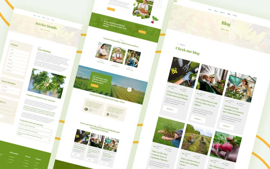 Third screenshot of Farmzi Agriculture website webflow template