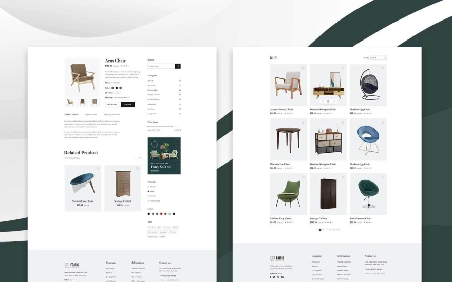 Fourth screenshot of Farnic Furniture website webflow template