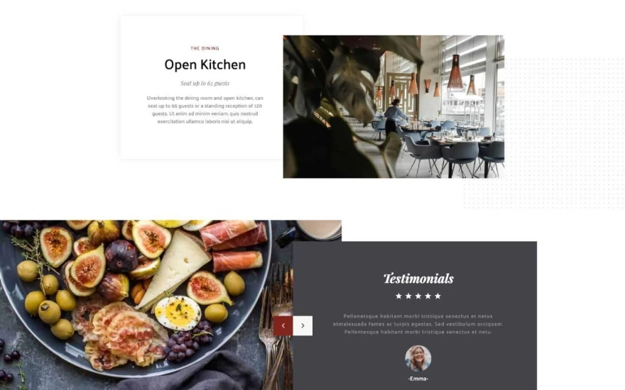 Third screenshot of Fine Dining 128 Restaurant website webflow template