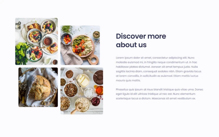 Third screenshot of Foodhouse Restaurant website webflow template