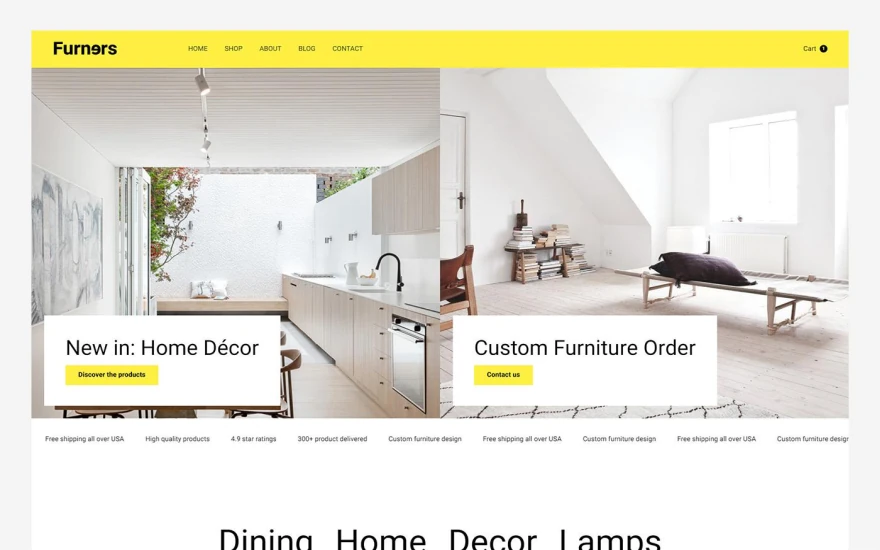 Second screenshot of Furners Furniture website webflow template