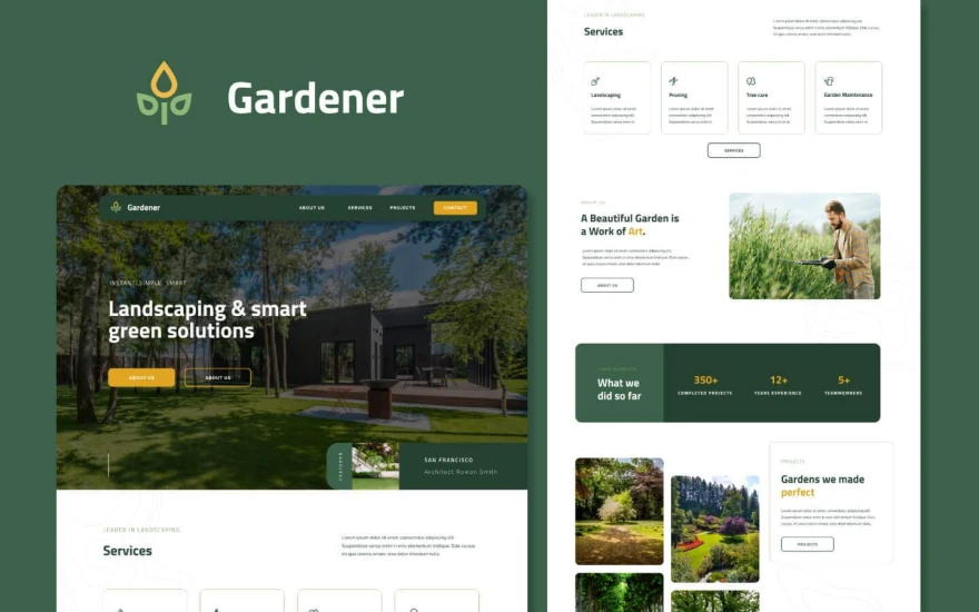 First screenshot of Gardener Agriculture website webflow template