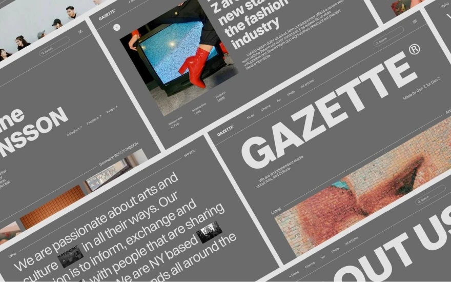 First screenshot of Gazette Blog website webflow template
