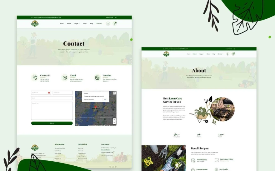 Second screenshot of GreenShine Agriculture website webflow template