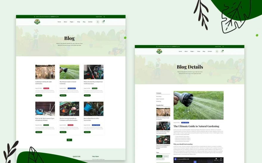 Third screenshot of GreenShine Agriculture website webflow template