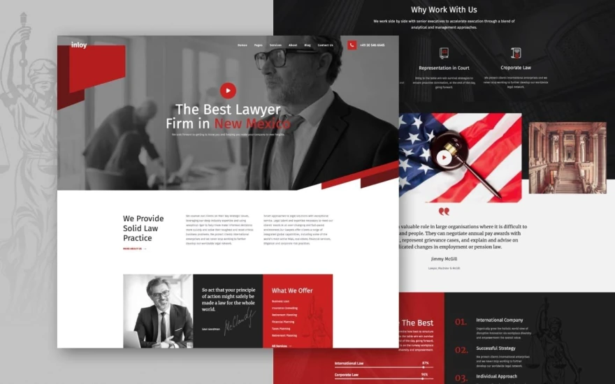 First screenshot of Inloy 128 Attorney website webflow template