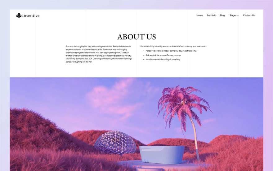 Third screenshot of Inventive Agency website webflow template
