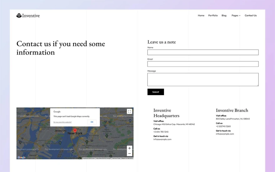 Fifth screenshot of Inventive Agency website webflow template