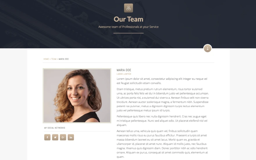 Fourth screenshot of Justice Law Firm website webflow template