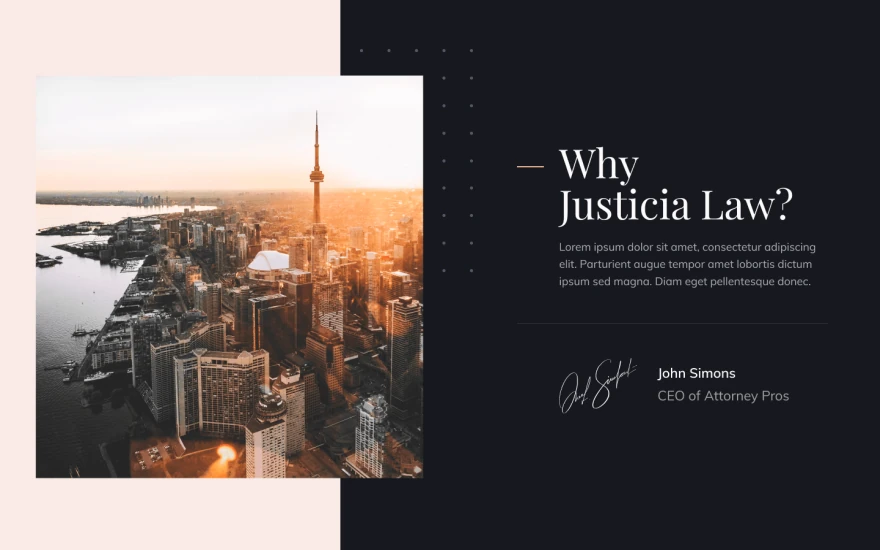 Fourth screenshot of Justicia Law Firm website webflow template