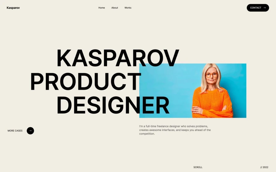 Second screenshot of Kasp Portfolio website webflow template