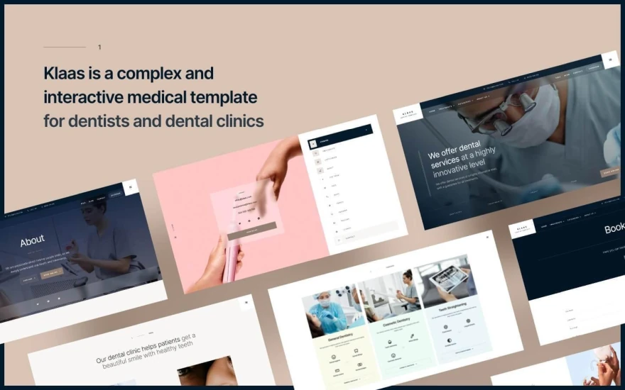 First screenshot of Klaas Dentist website webflow template