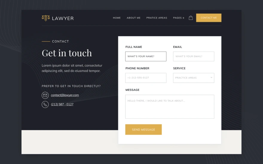 Fifth screenshot of Lawyer Attorney website webflow template