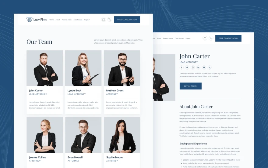 Fourth screenshot of Lawyers Law Firm website webflow template