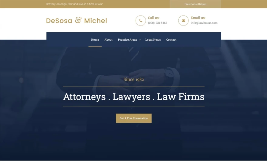 First screenshot of Libero Law Firm website webflow template