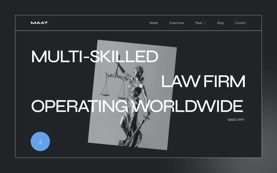 First screenshot of Maat Law Firm website webflow template