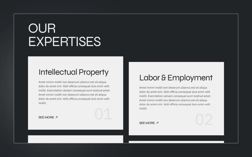 Fourth screenshot of Maat Law Firm website webflow template