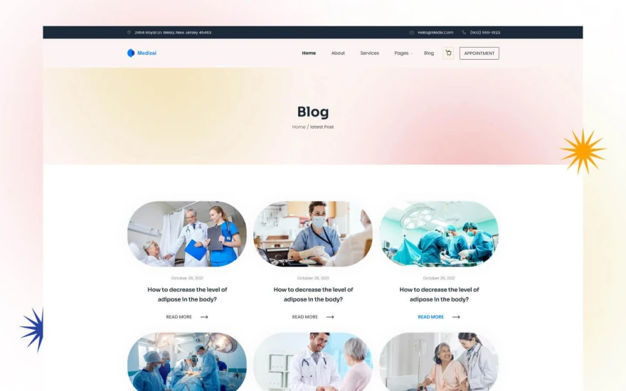Third screenshot of Medizai Doctor website webflow template