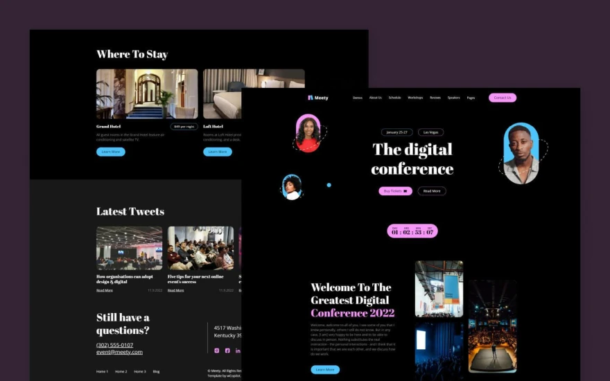 Fifth screenshot of Meety Conference website webflow template