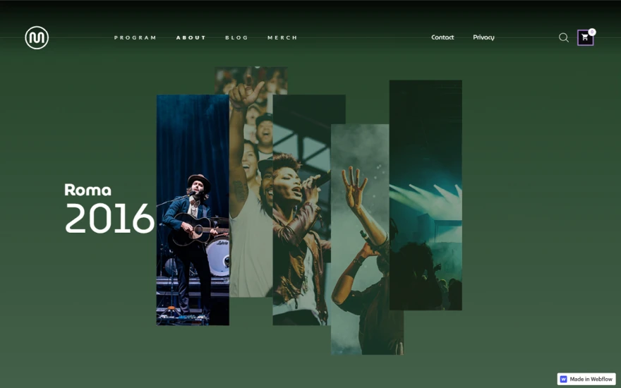 Fifth screenshot of Mood Festival Event website webflow template