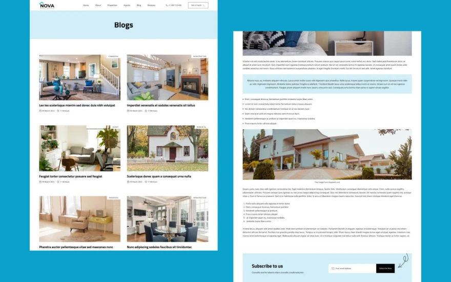 Fourth screenshot of Nova Homes Real Estate website webflow template