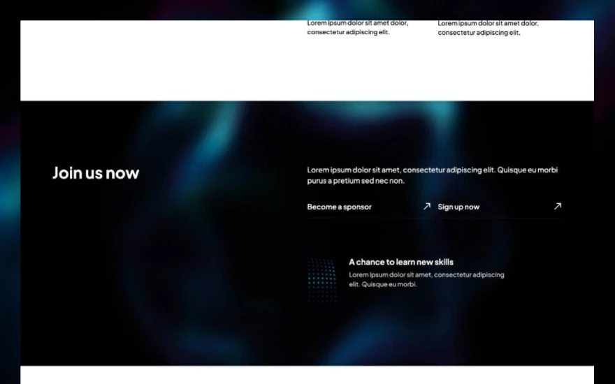 Fifth screenshot of Palma Event website webflow template